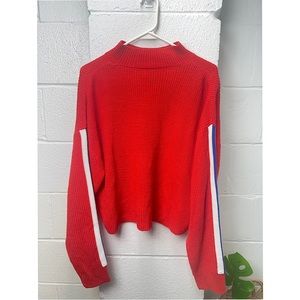 Pumpkin Orange Knit Mockneck Sweater